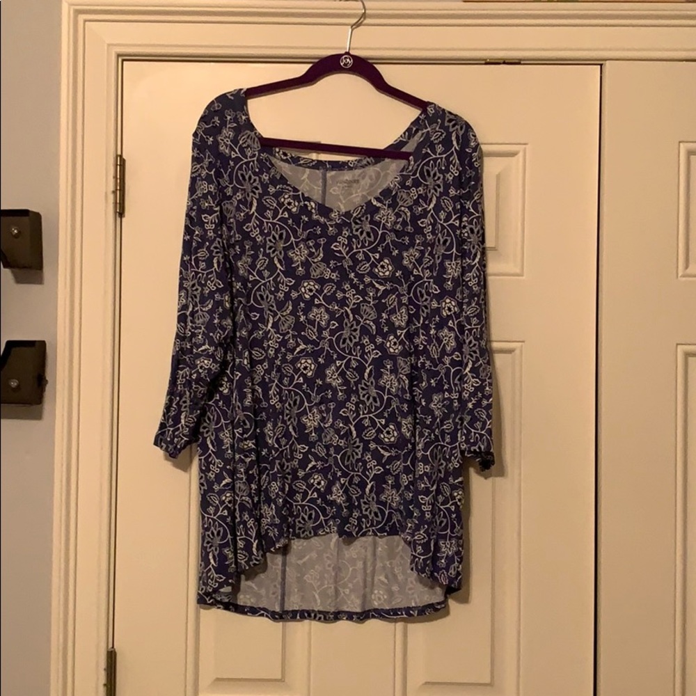 Blue Flowered Blouse